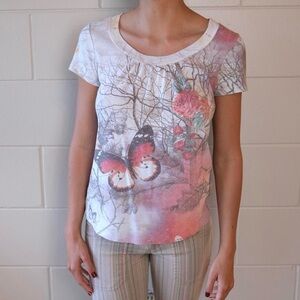 ONE WORLD Multicolor Nature Print Tee
